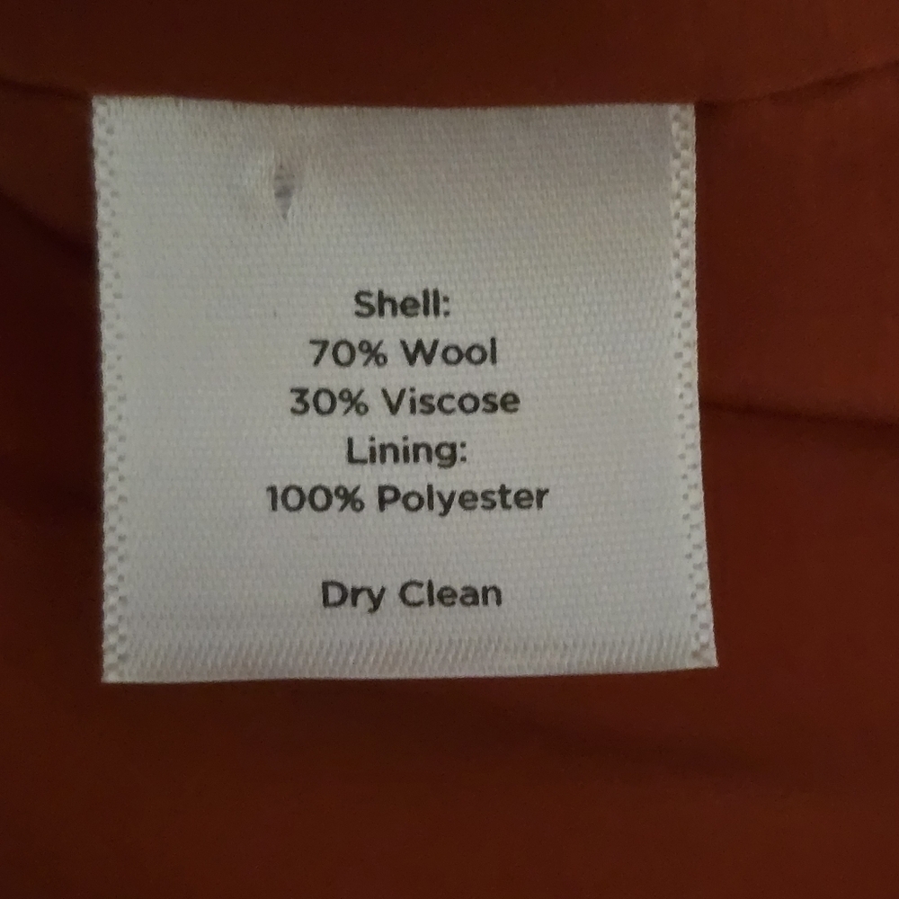 Talbots Womens Burnt Orange Wool Blend Textured Ribbed  Blazer Jacket Size 14 - Picture 13 of 13